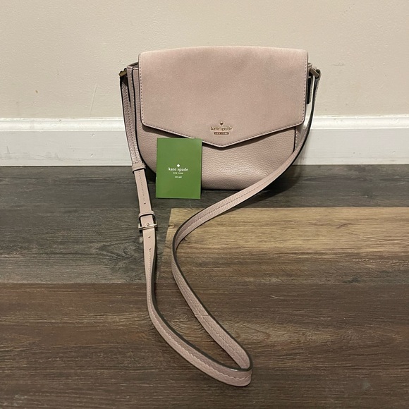kate spade Handbags - Kate Spade Mauve Suede/Leather Large Crossbody